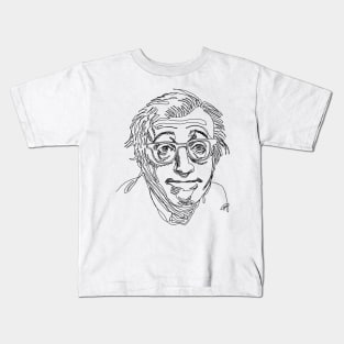 Woody Allen, line art Kids T-Shirt